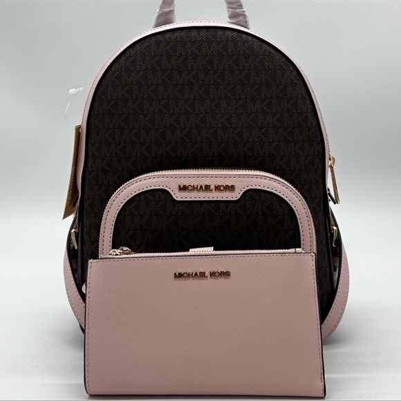 Michael Kors Medium Jaycee Zip Packet Backpack &Double Zip Wallet Wristlet - Picture 2 of 16